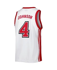 Men's Original Retro Brand Larry Johnson White Unlv Rebels Alumni Commemorative Replica Basketball Jersey