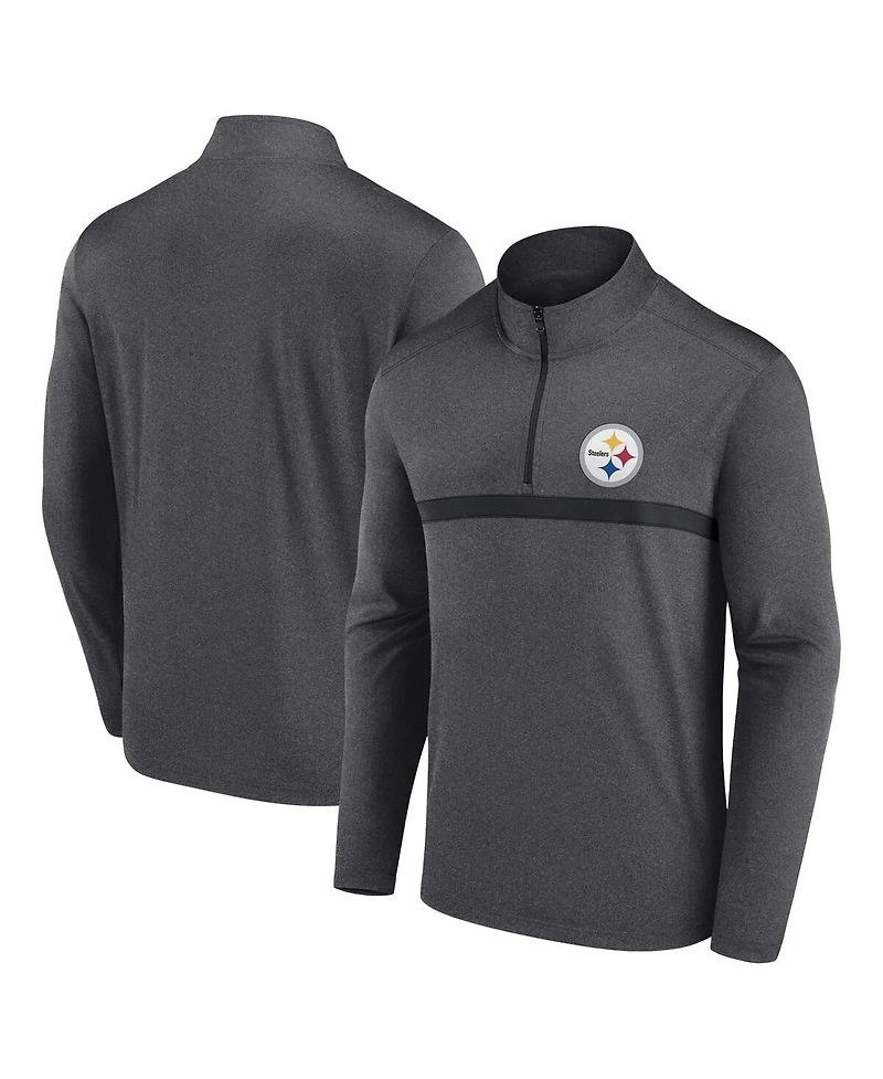 Fanatics Men's Charcoal Pittsburgh Steelers Head-to-Head Quarter-Zip Sweatshirt
