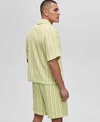 Mode of One Men's Vertical-Stripe Camp Collar Shirt, Exclusively at Macy's