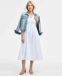 On 34th Women's Gauze Double V-neck Empire Midi Dress, Exclusively at Macy's