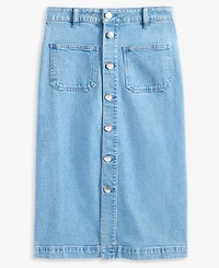 On 34th Women's Patch-Pocket Denim Midi Skirt, Exclusively at Macy's