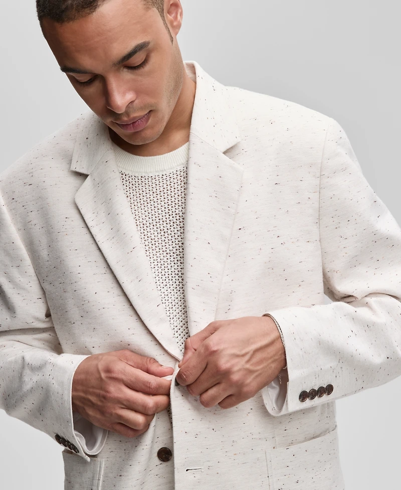 Mode of One Men's Relaxed-Fit Speckled Textured Blazer, Exclusively at Macy's