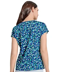 Jones New York Women's Printed Cap-Sleeve Top