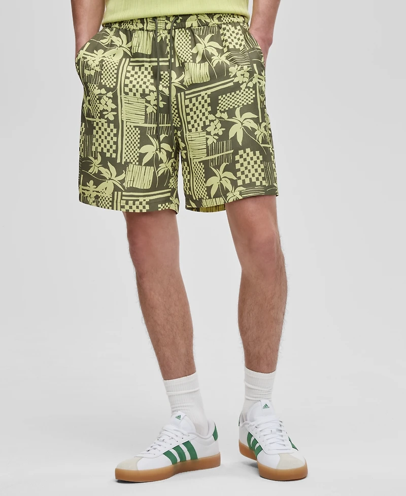 Mode of One Men's Vacation Palm Pull-On Shorts, Exclusively at Macy's