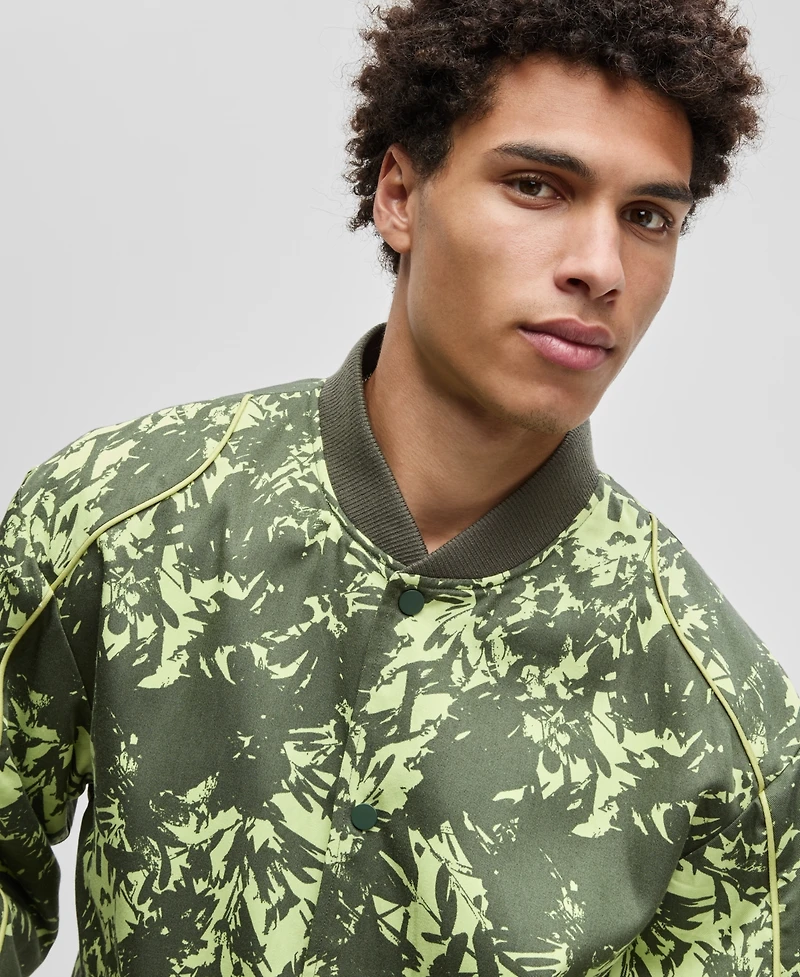 Mode of One Men's Abstracted Floral Regular-Fit Printed Bomber Jacket, Macy's Exclusive