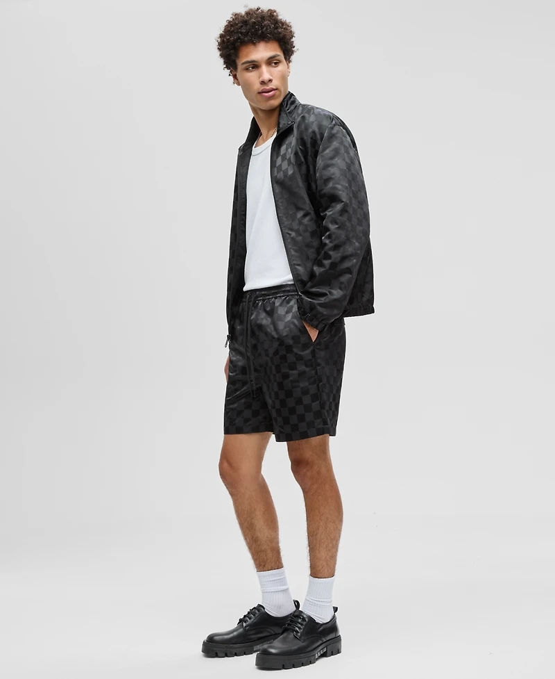 Mode of One Men's Check Jacquard Regular-Fit 6-1/2" Track Shorts, Macy's Exclusive