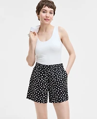 On 34th Women's Paint Dot Linen-Blend Pull-On Shorts, Exclusively at Macy's