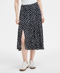 On 34th Women's Printed Slit Midi Skirt