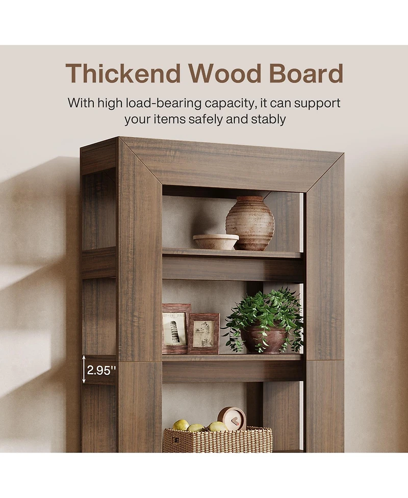 Tribesigns 5-Tier Bookshelf, 70.9" Tall Bookcase, Wooden Open Book Shelf, Freestanding Storage Display Shelves