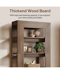 Tribesigns 5-Tier Bookshelf, 70.9" Tall Bookcase, Wooden Open Book Shelf, Freestanding Storage Display Shelves