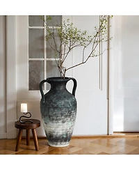 LuxenHome Mottled Gray Ceramic 18.5-Inch Tall Vase