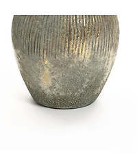 LuxenHome Rustic Gold and Brown Terracotta 8.7-Inch Tall Bud Vase