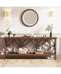 Tribesigns 70.9-Inch Narrow Sofa Table, Industrial Long Entry Console Table with Storage for Entryway, Living Room, Foyer, Unique Design