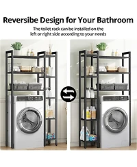Over The Toilet Storage with 8-Titer Shelf, Mass-Storage Side Storage Open Rack