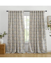 Hlc.me Messina Paisley Damask Patterned Window Back Tab Rod Pocket Curtains Bedroom