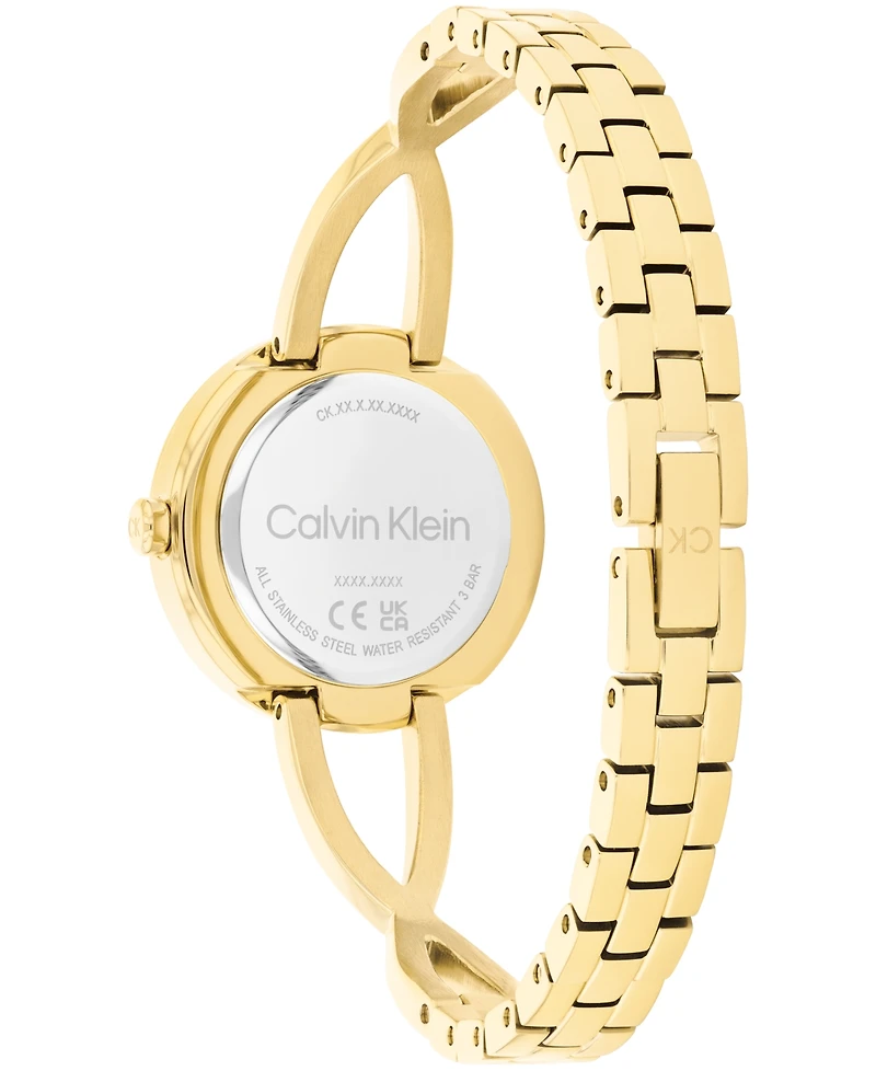 Calvin Klein Women's Sculpted Embrace Gold Tone Stainless Steel Bracelet Watch, 28mm