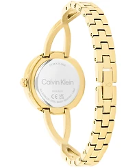 Calvin Klein Women's Sculpted Embrace Gold Tone Stainless Steel Bracelet Watch, 28mm