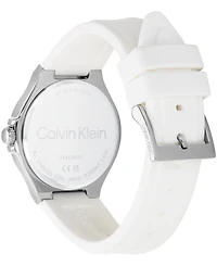 Calvin Klein Women's Vibrancy White Silicone Strap Watch, 38mm