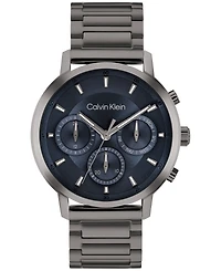 Calvin Klein Men's Gauge Ionic Plated Gray Steel Bracelet Watch, 41mm