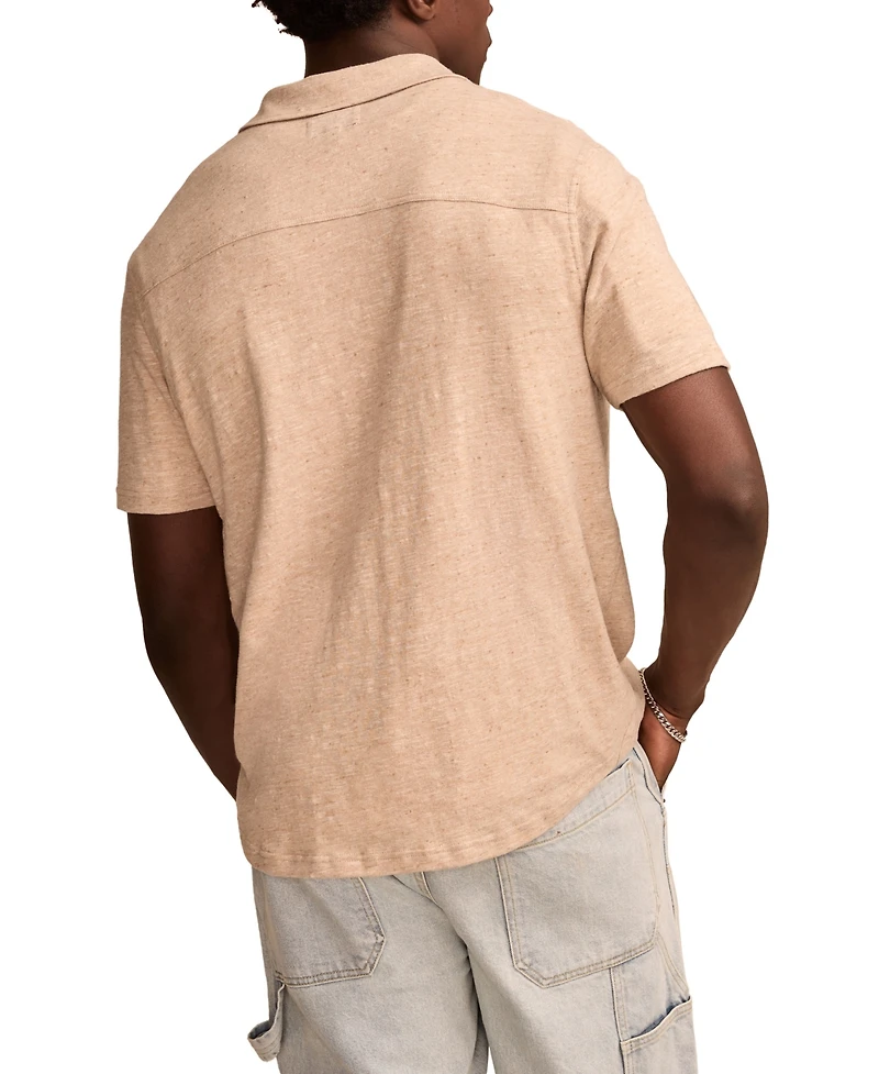 Lucky Brand Men's Linen Short Sleeve Button Down Shirt