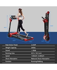 2.25 Hp Electric Motorized Folding Treadmill with Led Display