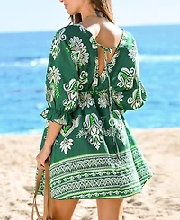 Cupshe Women's Lush Meadow Ornate Mini Beach Dress