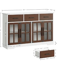 Buffet Cabinet with Storage, 55" Large Sideboard Buffet Storage Cabinet