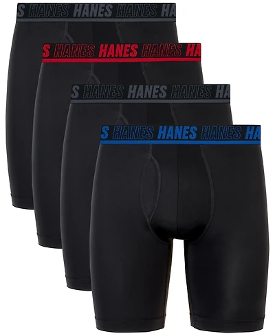 Hanes Men's 4pk. Ultimate Moves Support Long-Leg Boxer Brief Underwear