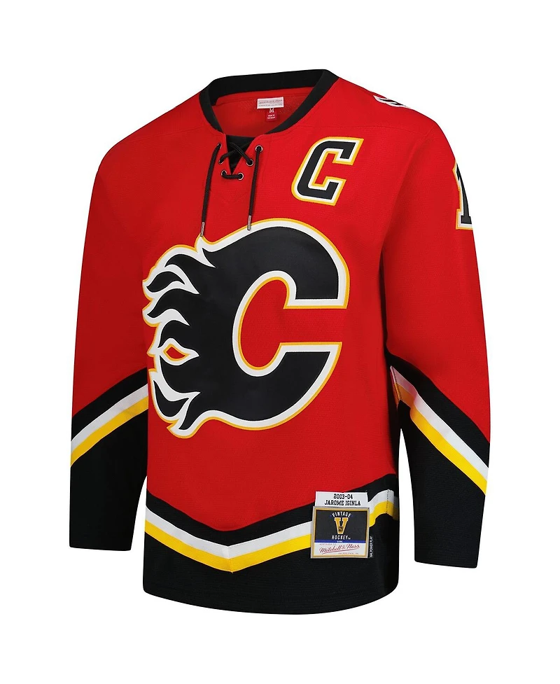 Mitchell & Ness Men's Jarome Iginla Red Calgary Flames 2003-04 Power Play Jersey