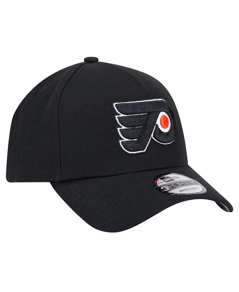 New Era Men's Black Philadelphia Flyers Core A-Frame 9FORTY Adjustable Hat