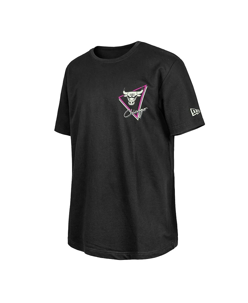New Era Men's Black Chicago Bulls Glow-in-the-Dark T-Shirt