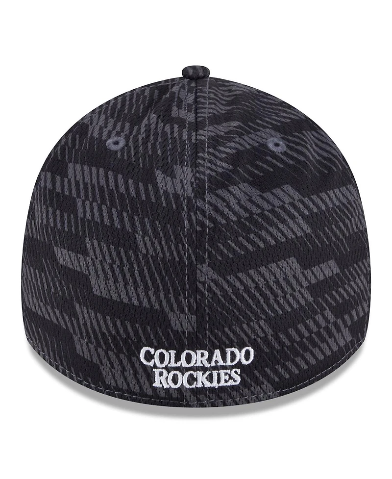 New Era Men's Black Colorado Rockies 2025 Mlb Clubhouse 39THIRTY Flex Hat