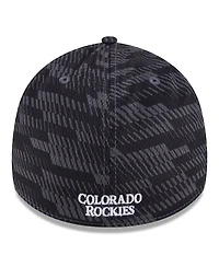 New Era Men's Black Colorado Rockies 2025 Mlb Clubhouse 39THIRTY Flex Hat
