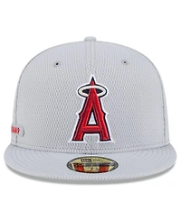 New Era Men's Gray Los Angeles Angels 2025 Mlb Clubhouse 59FIFTY Fitted Hat