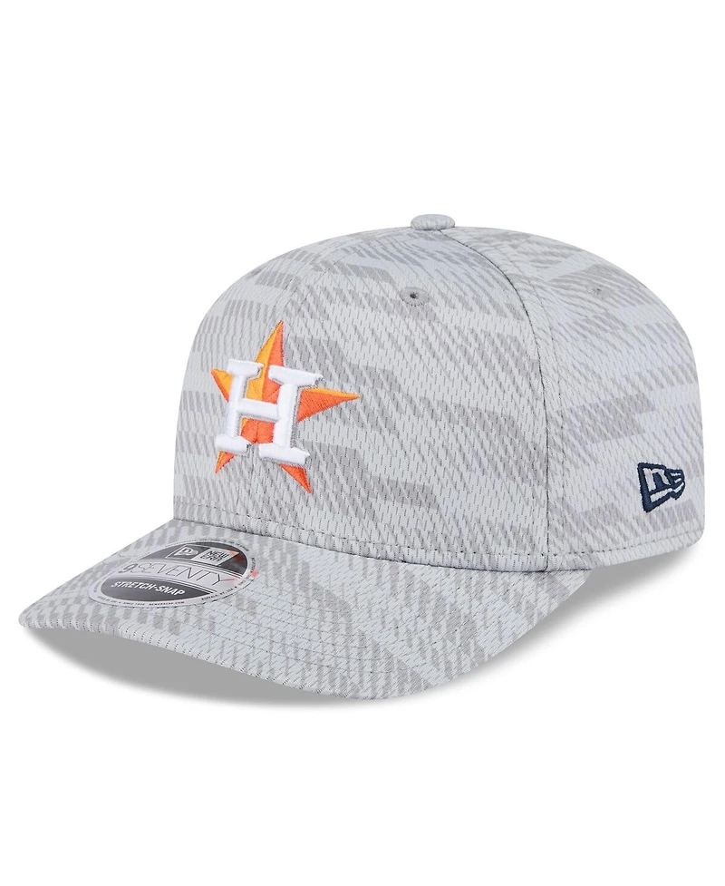 New Era Men's Gray Houston Astros 2025 Mlb Clubhouse 9SEVENTY Stretch-Snap Hat