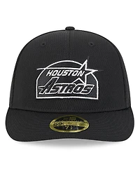 New Era Men's Black Houston Astros 2025 Mlb Clubhouse Low Profile 59FIFTY Fitted Hat