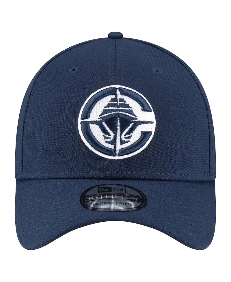 New Era Men's Navy La Clippers Logo 39THIRTY Flex Hat