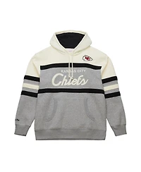 Mitchell & Ness Men's Heather Gray Kansas City Chiefs Head Coach Vintage Logo Pullover Hoodie