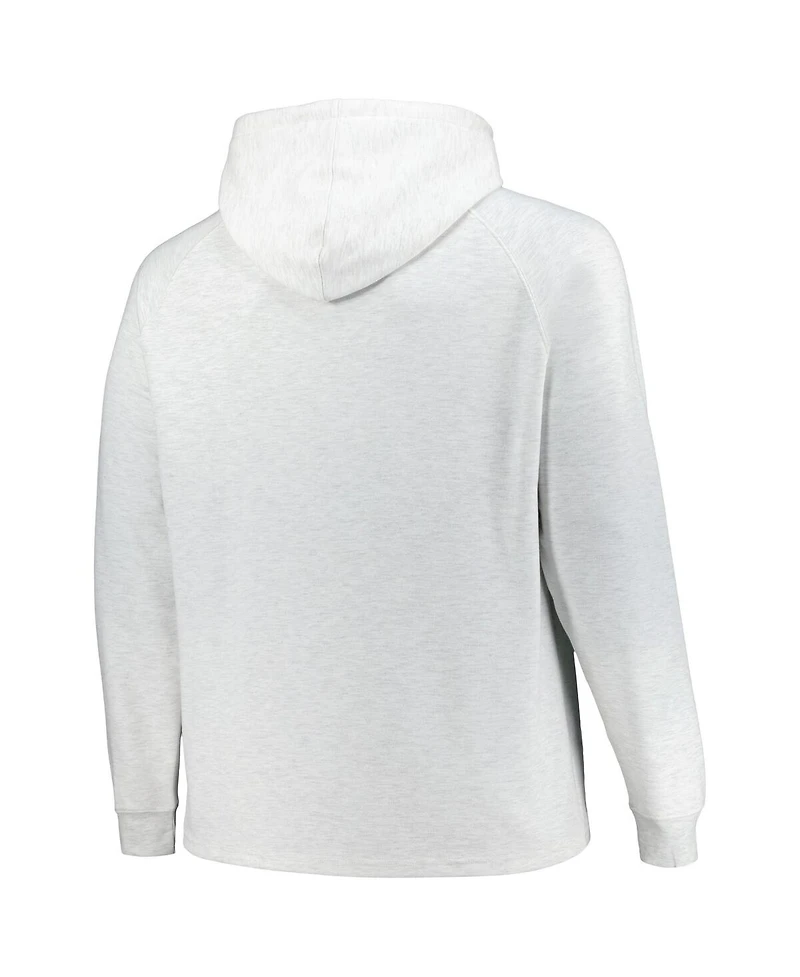 Fanatics Men's Ash Los Angeles Lakers Big Tall Raglan Tri-Blend Pullover Hoodie
