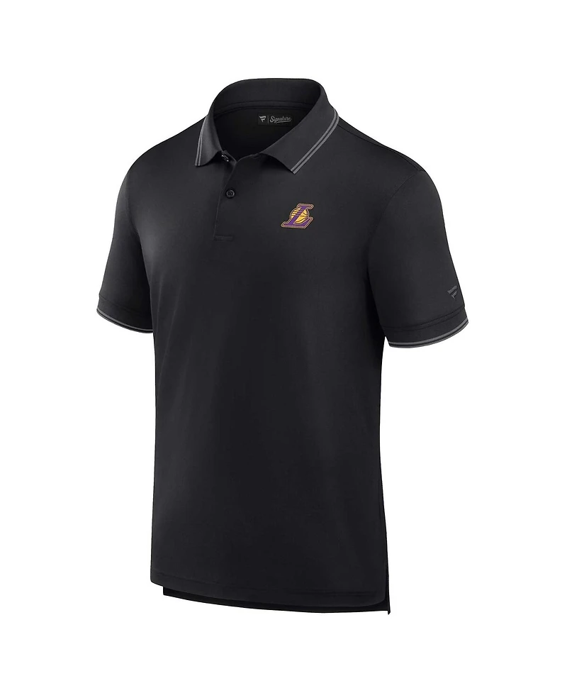 Fanatics Men's Black Los Angeles Lakers Front Office Polo Shirt