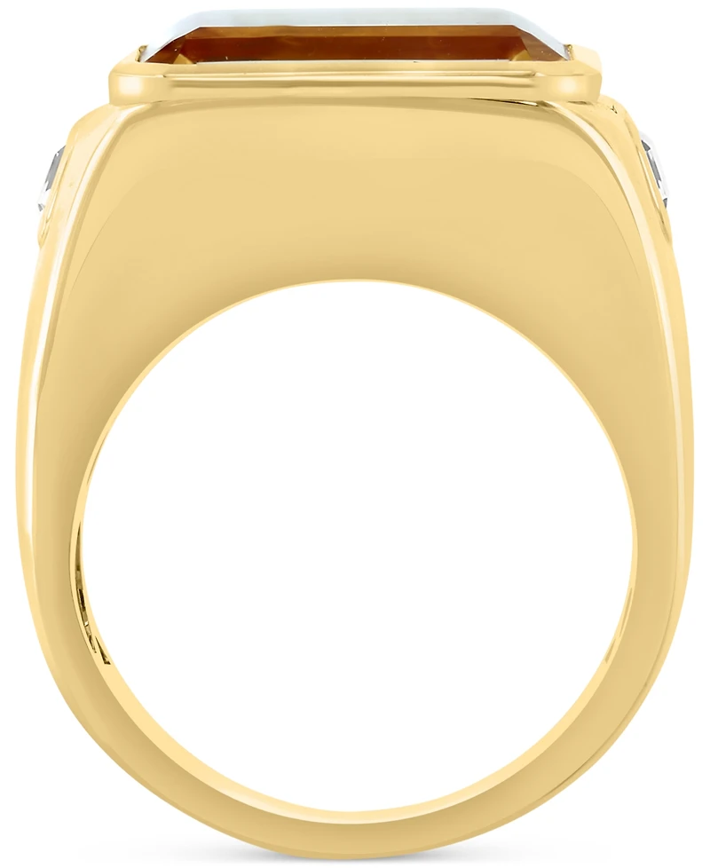 Effy Citrine (5-1/2 ct. t.w.) & White Topaz (2-1/3 ct. t.w.) Statement Ring in 14k Gold-Plated Sterling Silver