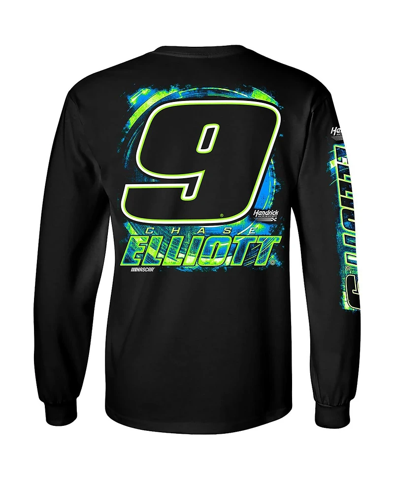 Hendrick Motorsports Team Collection Men's Black Chase Elliott Name Number Long Sleeve T-Shirt