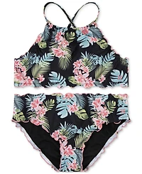 Hurley Big Girls Halter Floral-Print Two-Piece Swimsuit