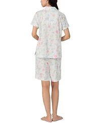Lauren Ralph Women's Short-Sleeve Bermuda Pajama Set