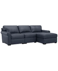 Radley Roll Arm 104" 3-Pc. Leather Sectional, Exclusively at Macy's