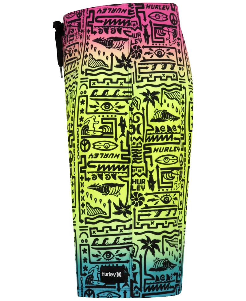 Hurley Big Boys Squiggle-Print Board Shorts