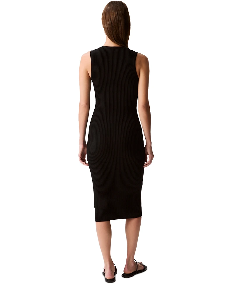 Calvin Klein Jeans Women's Rib-Knit Sleeveless Midi Dress