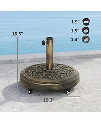 Outsunny Patio Umbrella Base, 46 lbs Umbrella Sd with Wheels,