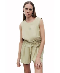 Nocturne Women's Crop Top with Printed Detail