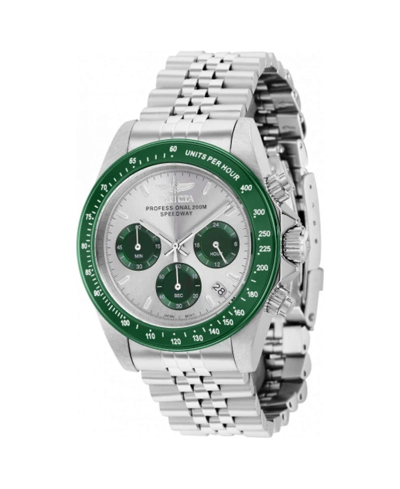 Invicta Men's 36734 Speedway Quartz Chronograph Light Grey, Green Dial Watch